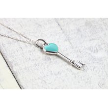 他の写真3: TIFFANY&Co[ティファニー] ハートキー チャーム ペンダント（ミニ） ブルーエナメル　並行輸入品t1109