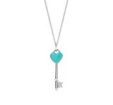 画像: TIFFANY&Co[ティファニー] ハートキー チャーム ペンダント（ミニ） ブルーエナメル　並行輸入品t1109